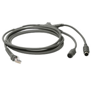 Zebra Keyboard Wedge Cable: Ps 2 Power Port 7Ft Straight