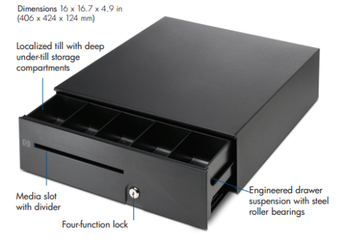 HP Standard Duty Cash Drawer Electronic cash drawer