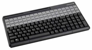 SPOS Qwerty Keyboard With Touchpad And 3 Track Magnetic Strip Reader. IP 54 Spill Resistant. 123 Programmable Keys/60 Relegendable Black USB-0