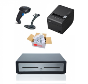 Special Bundle 2-Datalogic Scanner USB, Epson TMT82II Serial, VPOS Cash Drawer & Calibor Paper Roll