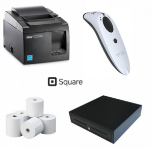 Square POS Bundle of Receipt Printer, Barcode Scanner, Cash Drawer & Paper Rolls-0