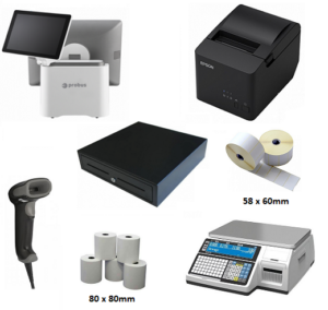 Probus POS Bundle- Terminal, CDU, Scanner, Printer, Scale, Labels, Drawer & Paper Rolls-0