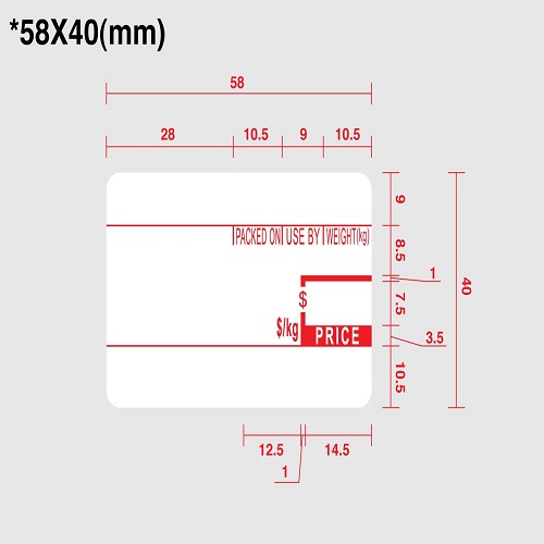 Cas LS-5840 Label Rolls 58 x 40mm (30 Rolls Per Box)-0