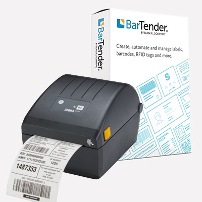 Zebra ZD220D 203Dpi Label Printer USB + Bartender Starter License-0