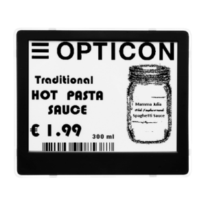 Opticon 4.4" E-paper/Electronic Shelf Label, Black/White 400x300 pixels-0