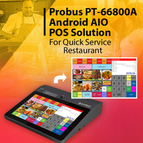 Bundle - Probus PT-66800A Android AIO POS System, Scanner & Drawer (Software Included)-30922