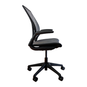 Humanscale World One Chair Adjustable Arms Pinstripe Mesh Black-0