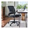 Humanscale World One Chair Adjustable Arms Pinstripe Mesh Black-31227