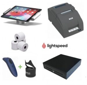 Lightspeed POS Bundle of Apple iPad, Studio Proper Stand, Epson TM-U220B Printer, Scanner, Cash Drawer & Paper Rolls-0