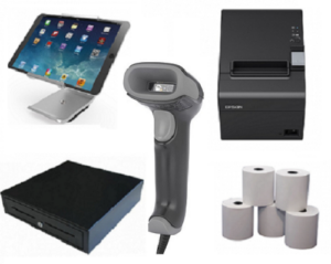 POS Bundle For Hospitality - Epson TM-T82III Printer, Cash Drawer, Barcode Scanner, Paper Rolls & iPad Stand-0