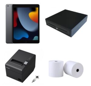 Apple iPad POS Bundle For Retail - Apple iPad 10.2 Wifi/4G 64GB 9Th/Gen, Receipt Printer, Cash Drawer, Paper Rolls-0