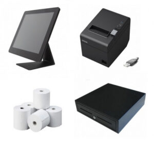 POS Bundle For Retail - FEC PP1635 POS Terminal, Receipt Printer, Cash Drawer & Paper Rolls-0