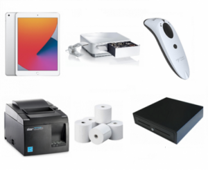 POS Bundle For Hospitality - Apple iPad 10.2' 128GB 8th Gen, Star Micronics mPOP White With Scanner, Barcode Scanner, Cash Drawer, Receipt Printer & Thermal Paper Rolls-0