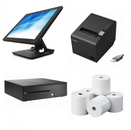 POS Bundle For Restaurant - Element 455 POS Terminal, Receipt Printer , Cash Drawer & Paper Rolls-0