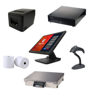 POS Bundle for Grocery Store - Element 455 15" Inch POS Terminal, Barcode Scanner, Receipt Printer, Scale, Cash Drawer & Paper Rolls. -0