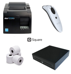 Square POS Hardware Bundle 4 - Star Bluetooth Printer, Socket Scanner, Cash Drawer & Box of Thermal Paper Rolls-0