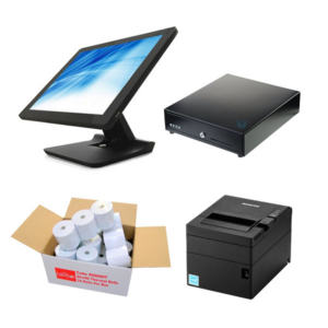 POS Bundle For Takeaways Shop - Element 455 15" Inch POS Terminal, Receipt Printer, Cash Drawer, Paper Rolls-0