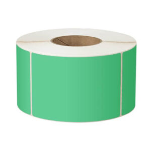 Calibor Plain Permanent Adhesive Thermal Label 1 Across 3000/Roll 76mm Core Green-0
