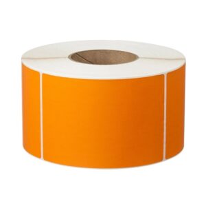 Calibor Plain Permanent Adhesive Thermal Lable 1 Across 3000/Roll 76mm Core Orange-0