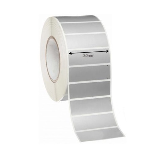 Silver Mylar 30mm X 10mm Label Box Of 4 - OnlyPOS