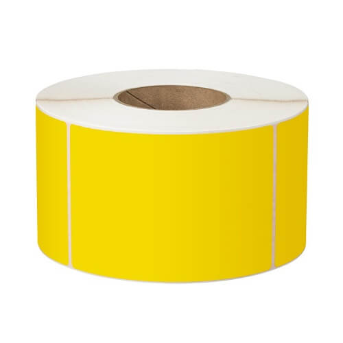 Calibor Permanent Adhesive Thermal Transfer Plain Label 3000/Roll 76mm Core Yellow-0