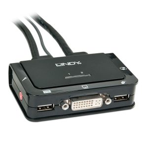 Lindy 2 Port DVI USB-A 2.0 & Audio KVM Switch Compact