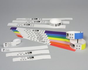 WHITE - Wristband, Synthetic, 1x11in (25.4x279.4mm); DT, Z-Band Ultra Soft, Coated, Permanent Adhesive, Cartridge